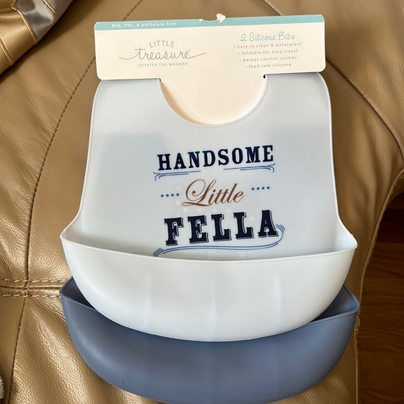 Other - Baby boy silicone bibs - pack of 2. NEVER USED / WORN